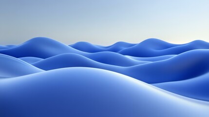 Wall Mural - Abstract Blue Wave Landscape