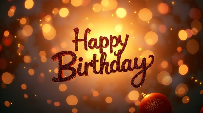 A warm greeting card adorned with the text Happy Birthday radiant with celebration.