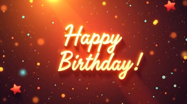 A warm greeting card adorned with the text Happy Birthday radiant with celebration.