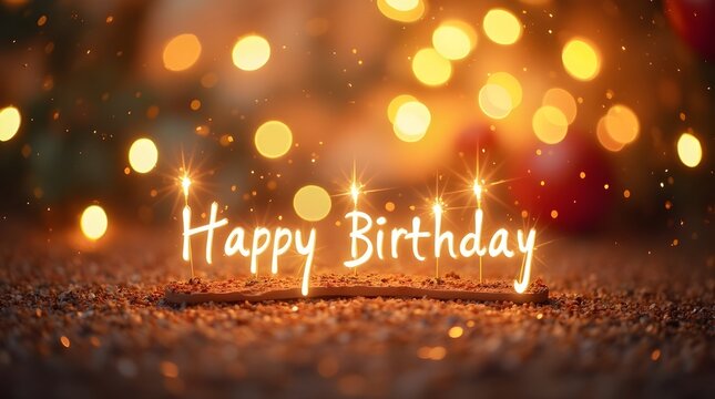 A warm greeting card adorned with the text Happy Birthday radiant with celebration.
