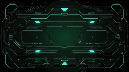 Aufkleber - Futuristic digital interface with glowing elements and geometric patterns.