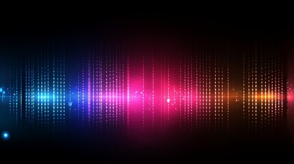 Poster - Abstract digital sound wave visualization with vibrant colors and glowing dots.
