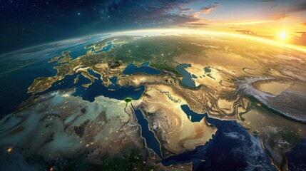 Poster - planet earth - middle east and europe