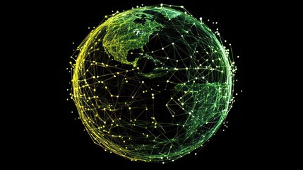 Poster - Connected and glowing digital globe abstract