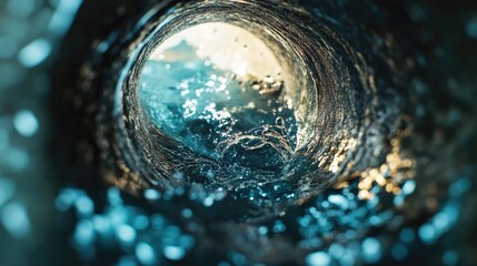 Poster - A close-up of a clogged sewer pipe with visible debris inside, representing plumbing issues and the need for repair in a residential or commercial setting.