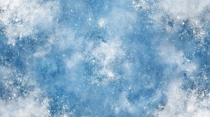 Canvas Print - frosted blue ice, a captivating blue background with delicate white cracks, sparkling with a frosty 
