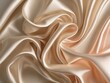 © LoFi J. - Elegant Satin Fabric with Swirling Folds and Curves in Warm Tones