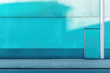 Poster - A gradient urban wall texture in vibrant teal and blue tones, perfect for modern advertising or edgy creative designs