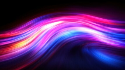 Poster - Abstract colorful wave patterns on a dark background.