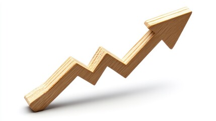 Poster - Growth arrow up success business concept on development white presentation background with increase progress chart symbol. Goal achievement finance graph profit forward direction motivation strategy.