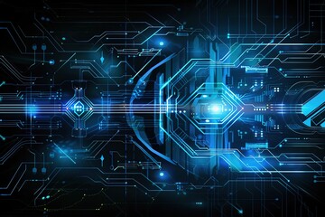 Poster - Abstract digital circuit board background. Futuristic technology concept.