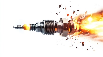 Poster - A dynamic illustration of a fuel injector with flames, showcasing combustion and energy.