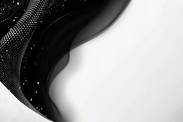 Poster - Abstract black and white wave design with dotted texture.  Modern and elegant.