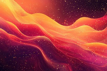 Poster - Bold crimson and fiery orange gradient with dynamic lines and shimmering accents, ideal for high-energy visuals