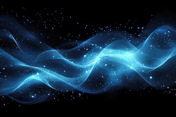 Poster - Bright glittering blue abstract background, featuring soft-focus light effects.