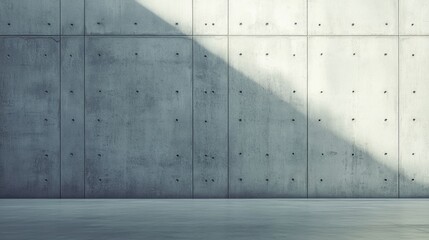 Poster - minimalist grey concrete wall with shadow in contemporary space