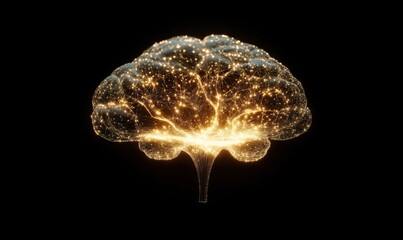 Poster - Illuminated Brain with Glowing Neural Connections and Sparkling Lights Representing Intelligence and Creativity
