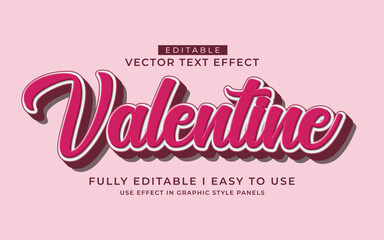 Poster - 3d editable valentine day text effect typography style template