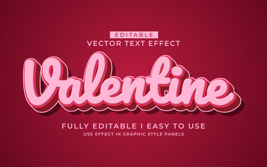 Poster - 3d editable valentine day text effect typography style template