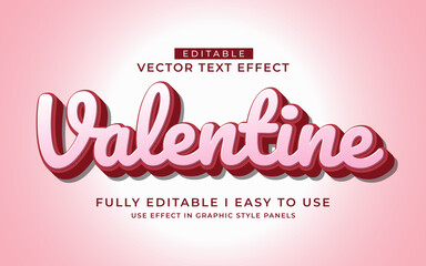 Poster - 3d editable valentine day text effect typography style template