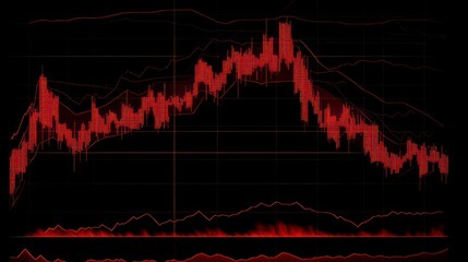 Poster - Stock plunge index chart. Economic crisis and stock market. High quality