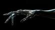 © utaem2022 - Robotic metallic hand reaching out on dark background