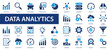 © Yelyzaveta - Data analysis icon set. Graphs, statistics, analytics, analysis, big data, growth, chart, research, UI, UX, GUI and more flat icon.