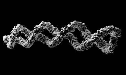 Poster - 3D representation of DNA double helix structure showcasing molecular complexity and genetic information, with intricate details and swirling patterns