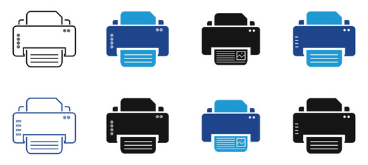 Poster - printer icon set device scanner technology business copy document electronic equipment page image pr