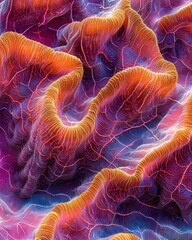 Poster - Coral pattern graphic design showcase underwater artistry digital vibrant colors abstract viewpoint