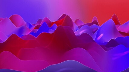 Wall Mural - gradient mountain shapes background 4k features outlined mountain shapes in blue and red gradient co