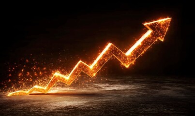 Poster - Rising Sparkling Arrow Graph Representing Growth and Success in Business, Finance, or Data Analysis