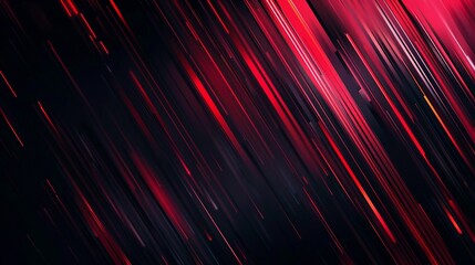 Poster - Dynamic Abstract Digital Artwork with Bold Black and Gradient Red Diagonal Stripes