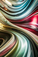 Poster - Vibrant Abstract Digital Artwork with Flowing Lines and Gradient Colors in Blues, Purples, and Oranges