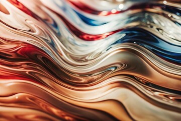 Poster - Vibrant Abstract Digital Artwork with Flowing Lines and Gradient Colors in Blues, Purples, and Oranges