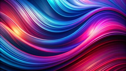 Poster - Vibrant Abstract Digital Artwork with Flowing Lines and Gradient Colors in Blues, Purples, and Oranges