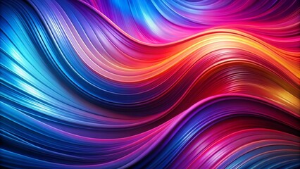 Poster - Vibrant Abstract Digital Artwork with Flowing Lines and Gradient Colors in Blues, Purples, and Oranges