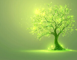 Sticker - Glowing Green Tree