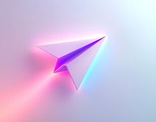 Wall Mural - Neon Paper Plane