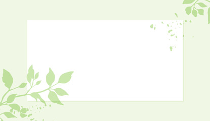 Wall Mural - spring green abstract background, frame with branches and leaves. vector illustration for card, pres