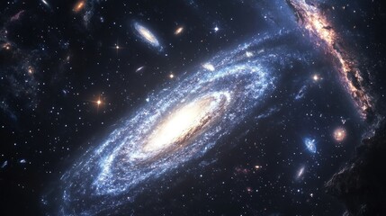 Wall Mural - stunning from the outer space horizon, where bright star clusters dominate the view, background wall