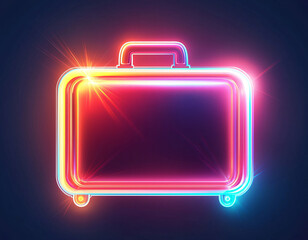 Wall Mural - Neon Suitcase