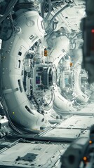 Poster - Futuristic Spaceship Interior with Advanced Technology and Machinery