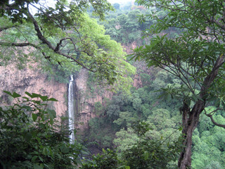 walking up to waterfall