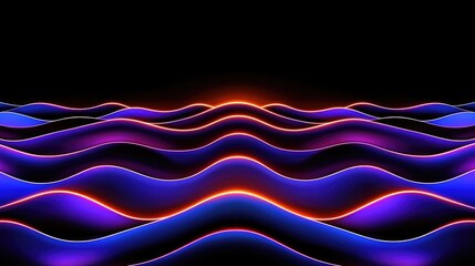 Aufkleber - Dynamic waves of neon light abstract background digital art vibrant colors aesthetic modern concept