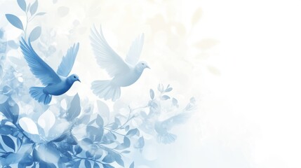 International Day of Peace abstract background. Featuring soothing blues, whites, and soft yellows. Highlighting global peace, unity, and harmony. Ideal for International Day of Peace