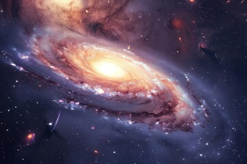 Aufkleber - Vibrant galaxy swirling with stars and cosmic dust captured in breathtaking detail during a clear night in deep space