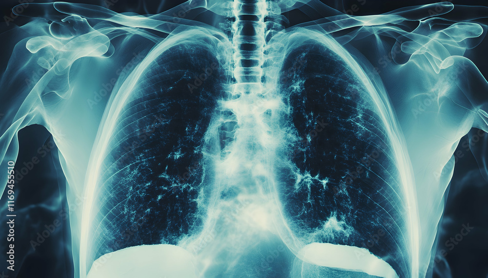 Male Lung Cancer Biopsy: Respiratory System in X-ray Visualization ...