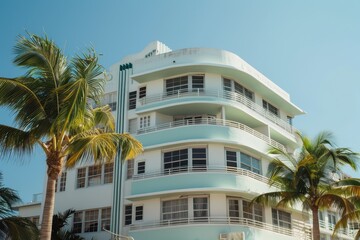 Aufkleber - Modern architectural masterpiece featuring sleek design and lush landscaping in a tropical setting