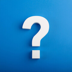 Fototapete - White question mark symbol on blue background. FAQ and QA. Problem solution.
